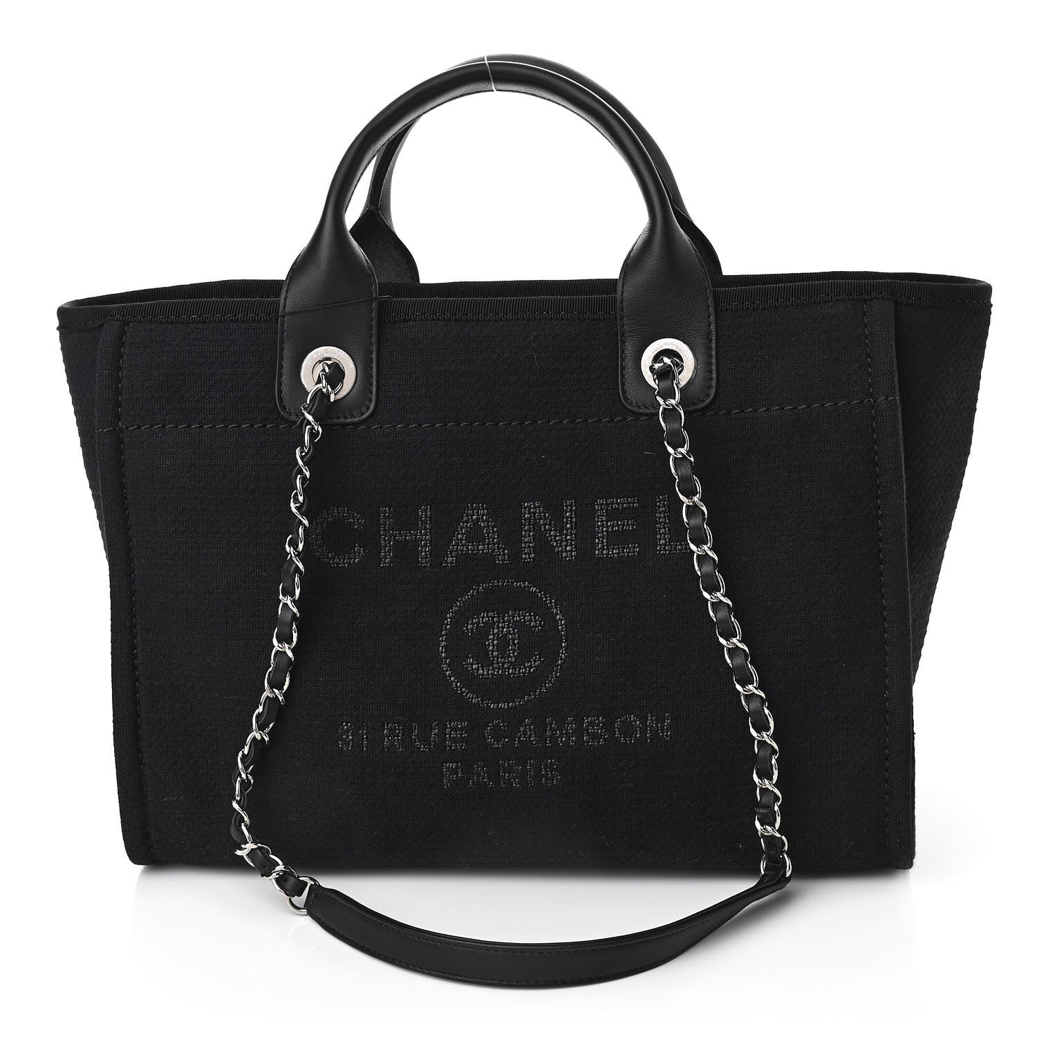 Chanel Mixed Fibers Small Deauville Tote Black 1 of 10