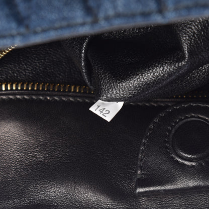 Miu Miu Denim Matelasse Grommet Tote Avio 7 of 7