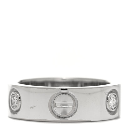 Cartier 18K White Gold 3 Diamond 5.5mm LOVE Ring 46 3.75 3 of 5