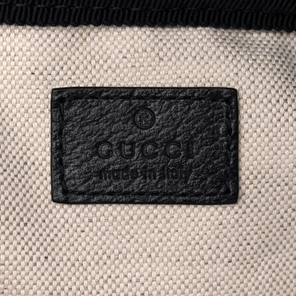 Gucci GG Supreme Monogram Textured Dollar Calfskin Medium Double Buckle Backpack Blue Dark Blue Black 6 of 10