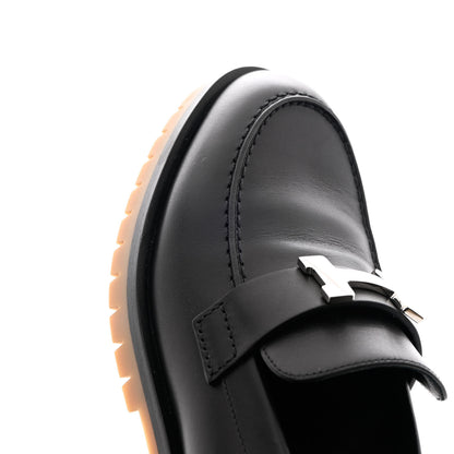 Hermes Calfskin Womens Faubourg Loafers 35 Black 10 of 12