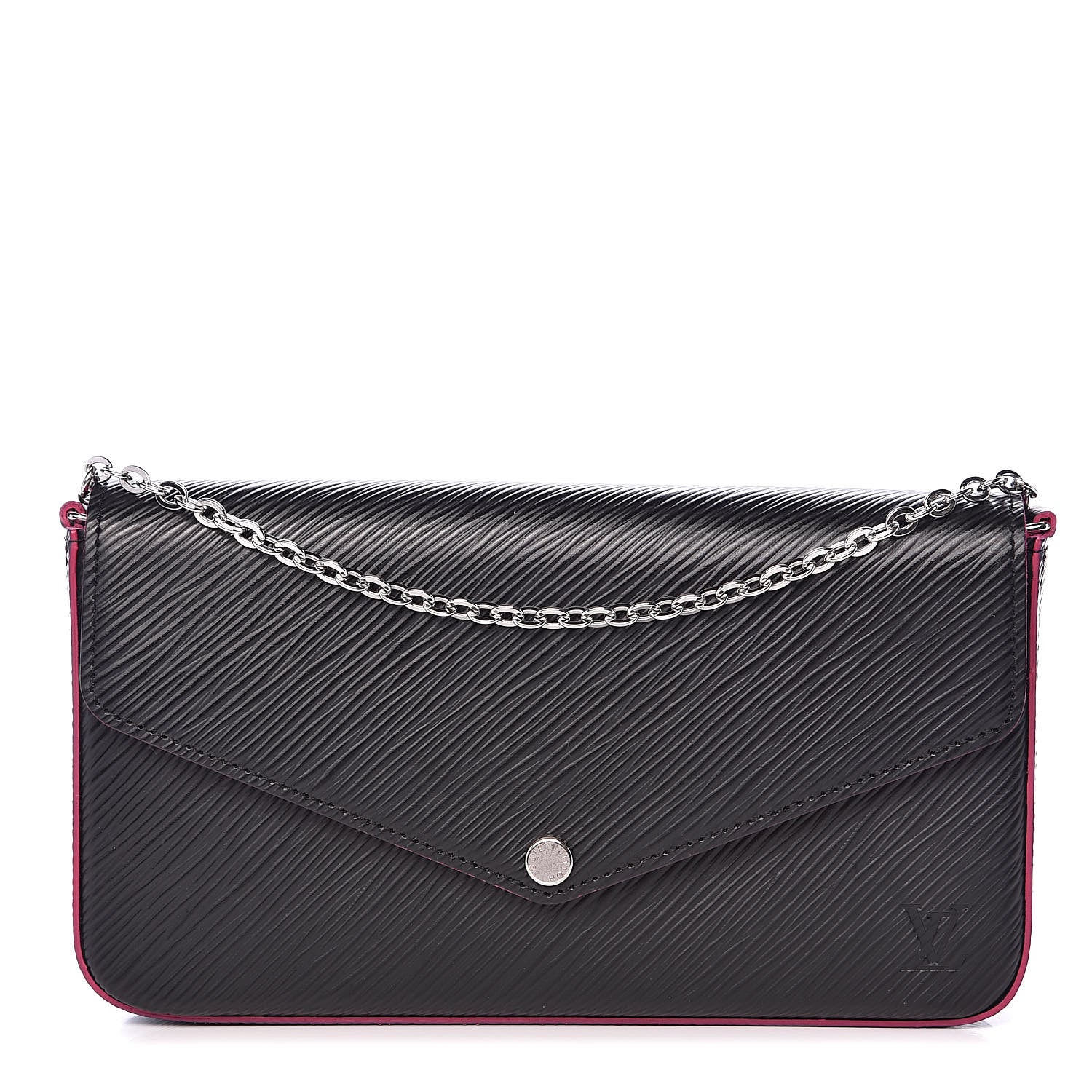 Louis Vuitton Epi Pochette Felicie Black Hot Pink 1 of 9