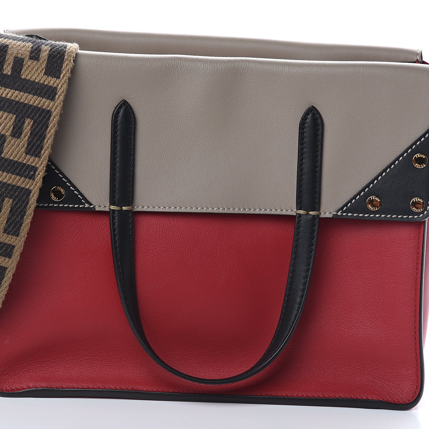 Fendi Vitello Grace FF 1974 Small Flip Tote Fragola Sepia 6 of 8