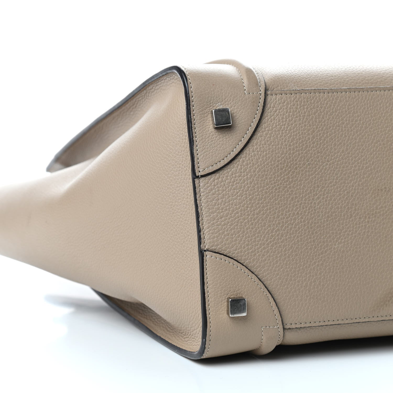 Celine Drummed Calfskin Mini Luggage Dune 7 of 10