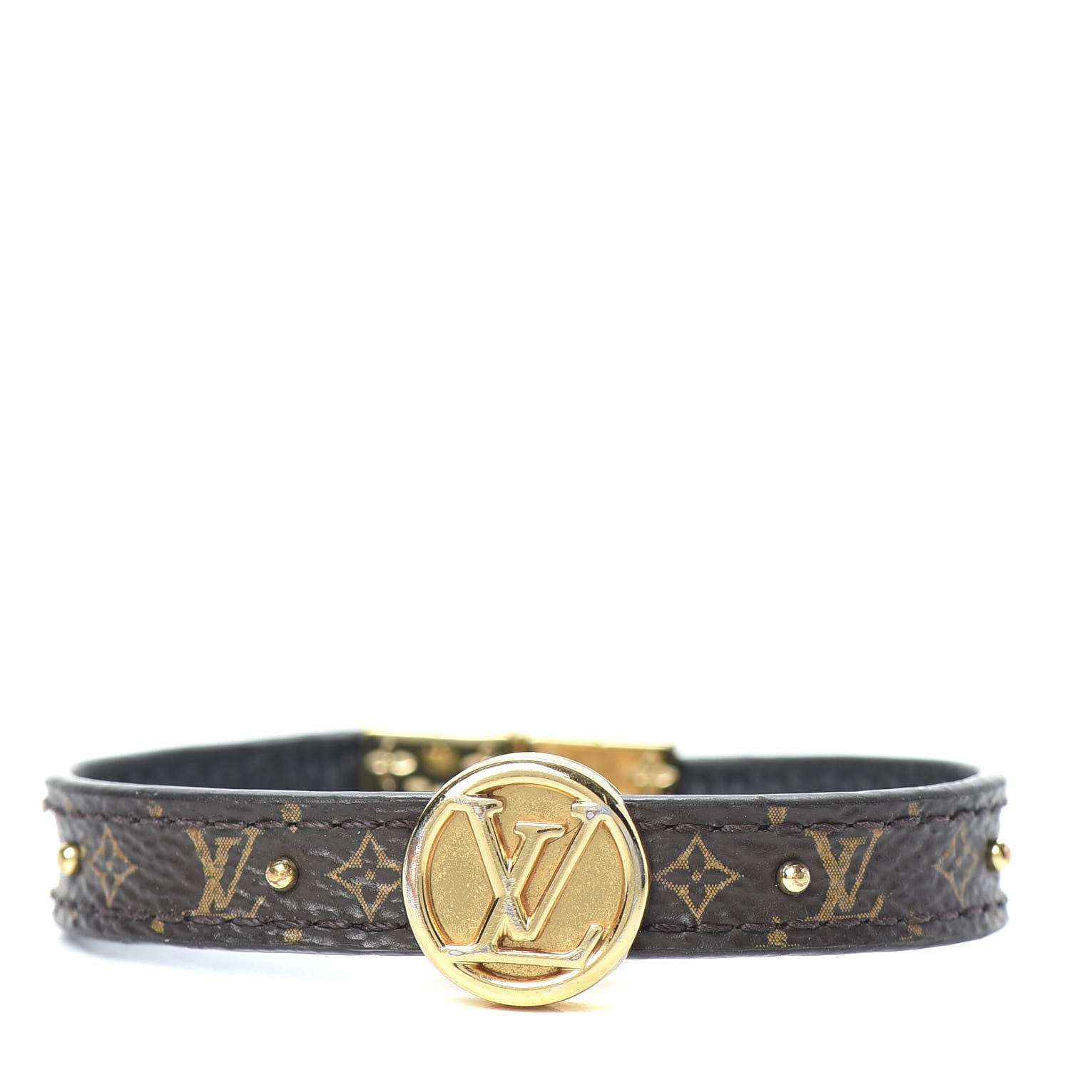 Louis Vuitton Monogram LV Circle Reversible Bracelet 17 Black 1 of 6