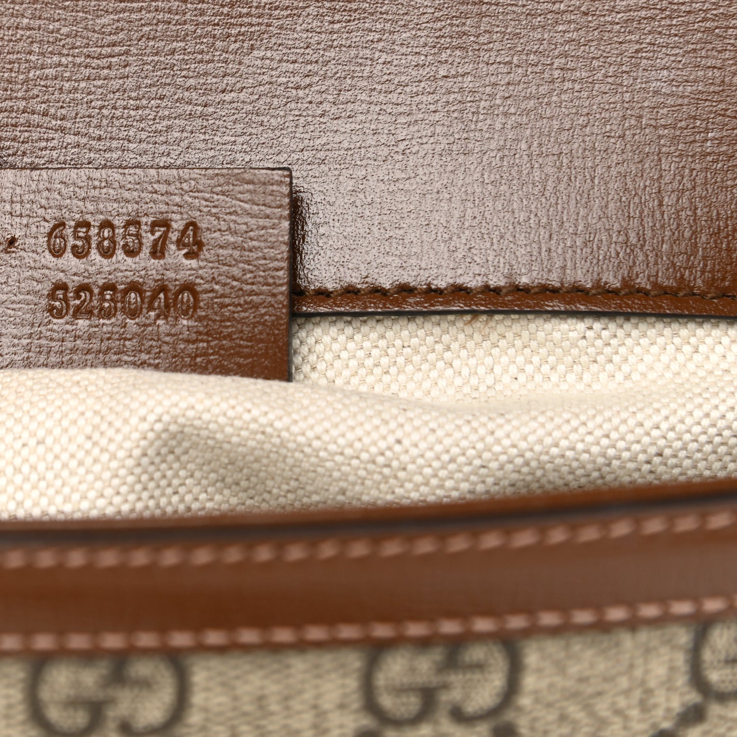 GG Supreme Monogram Web Mini Horsebit 1955 Shoulder Bag Beige Brown Sugar