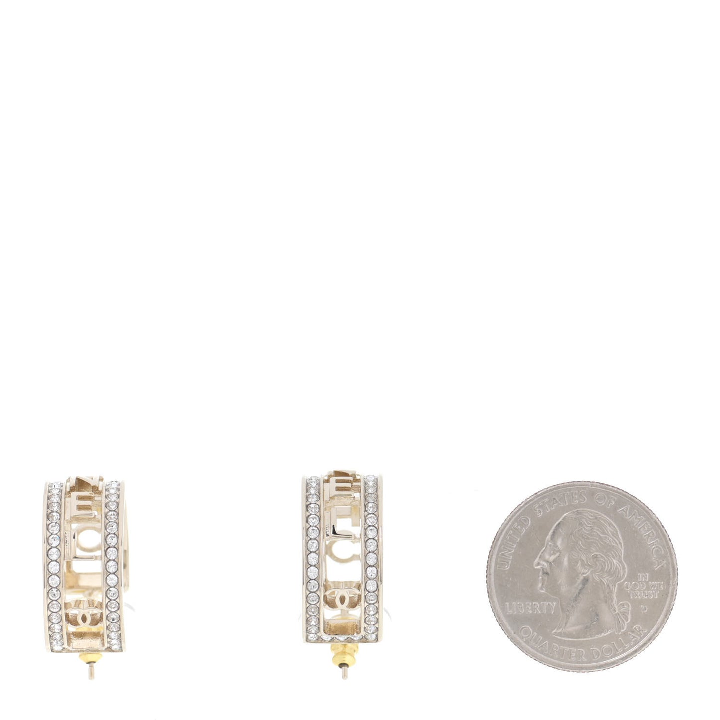 Metal Crystal Bow-tiful CC Hoop Earrings Gold