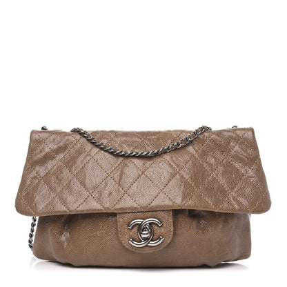 Chanel Caviar Quilted Medium Elastic Flap Brown 1 of 13
