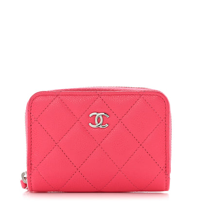 Chanel Caviar Quilted Zip Coin Purse Fuchsia 1 of 8