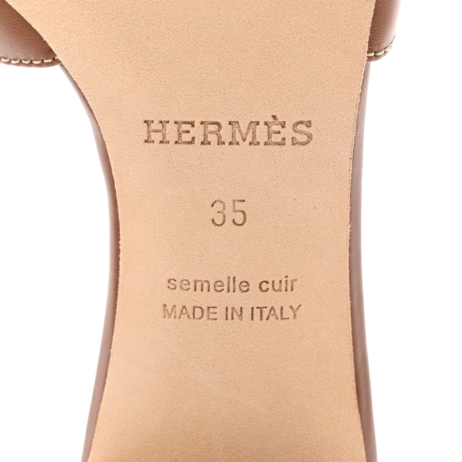 Hermes Calfskin Oasis Sandals 35 Gold 8 of 9