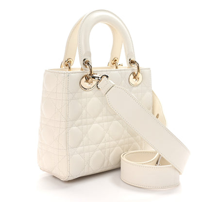 Christian Dior CHRISTIAN DIOR Lambskin Cannage Small My ABCDior Lady Dior White 3 of 9