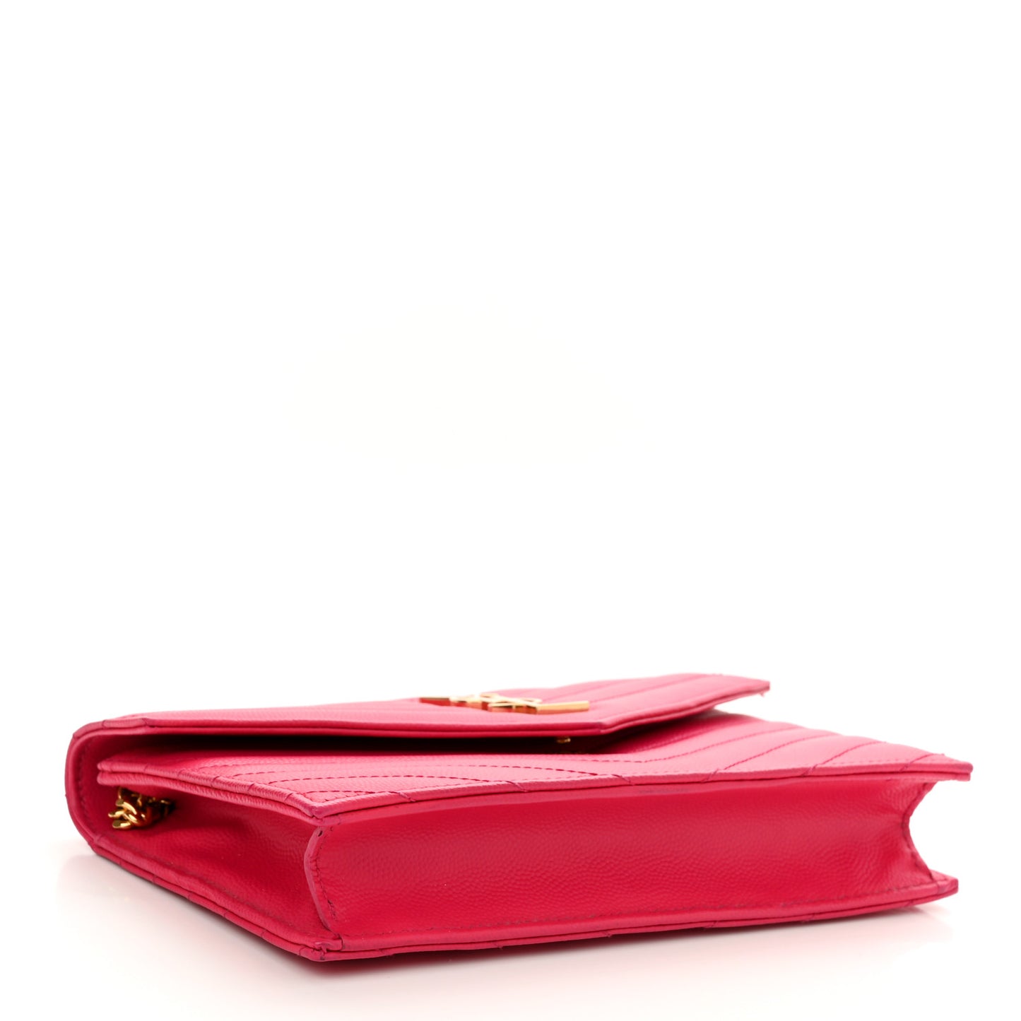 Grain De Poudre Matelasse Chevron Monogram Envelope Chain Wallet Bubblegum