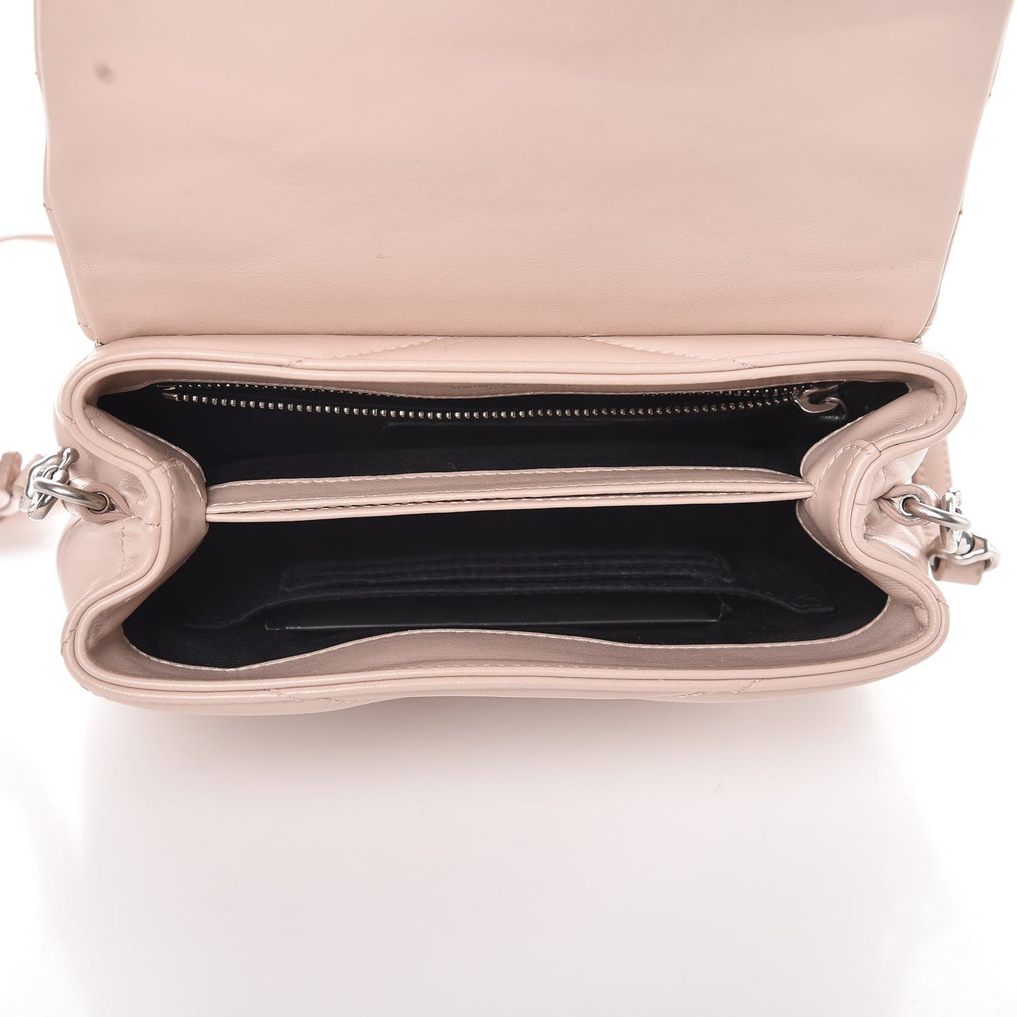 Calfskin Y Quilted Monogram Toy Loulou Chain Satchel Nude Powder