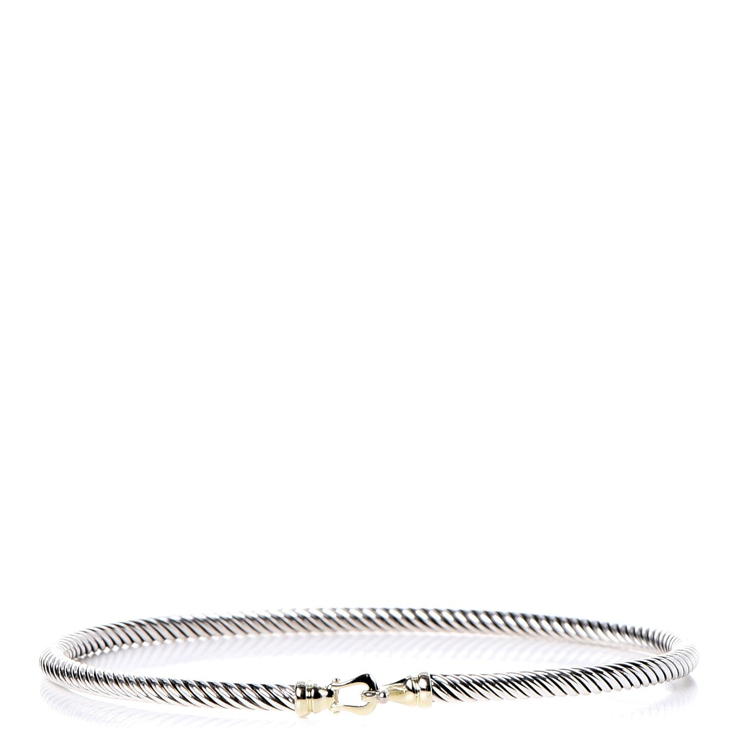 Sterling Silver 18K Yellow Gold 3mm Cable Buckle Bracelet