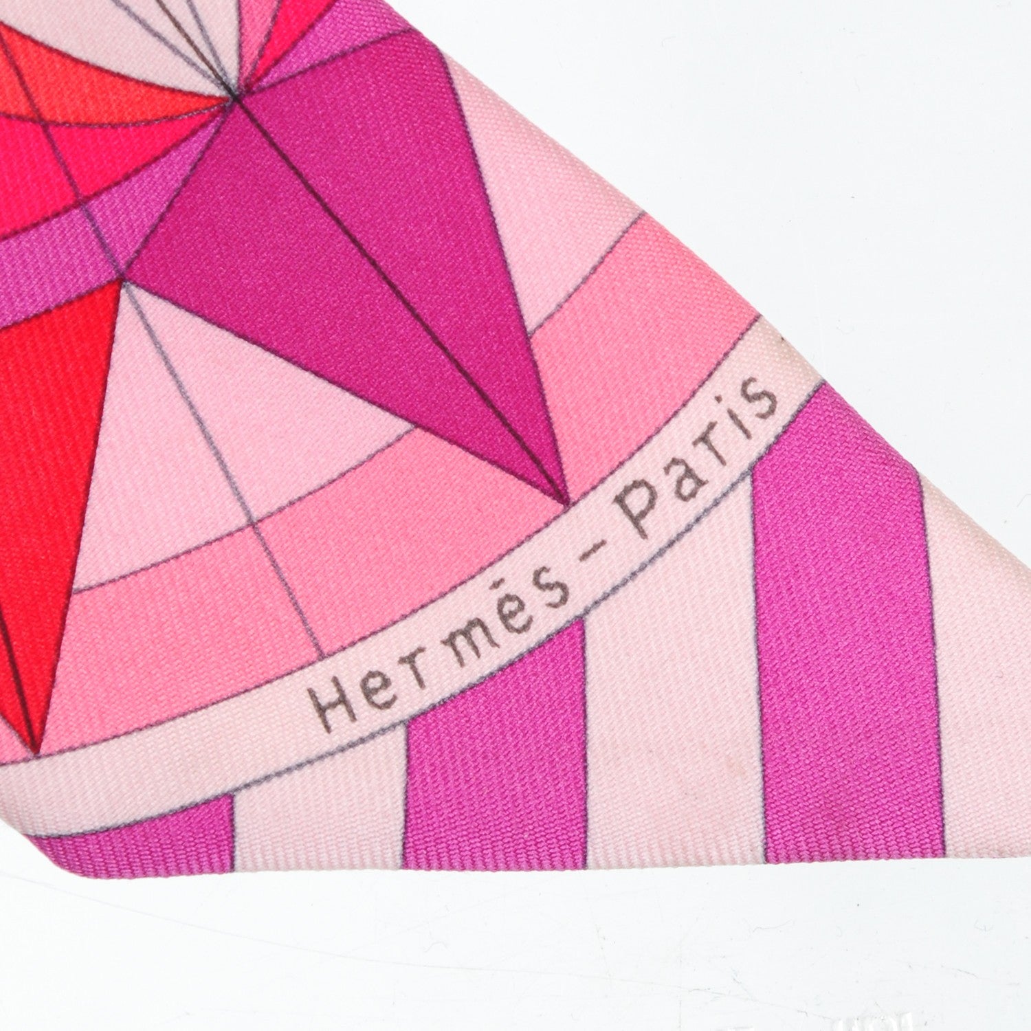 Hermes Silk Rose de Compas Twilly Fuchsia Prune Rouge 5 of 6