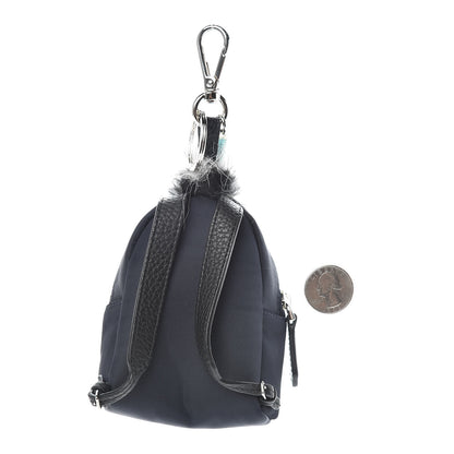 Fendi Nylon Cuoio Romano Nutria Fox Fur Monster Eyes Mini Backpack Charm Blue Black Multicolor 2 of 6