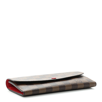 Louis Vuitton Damier Ebene Emilie Wallet Red 4 of 7