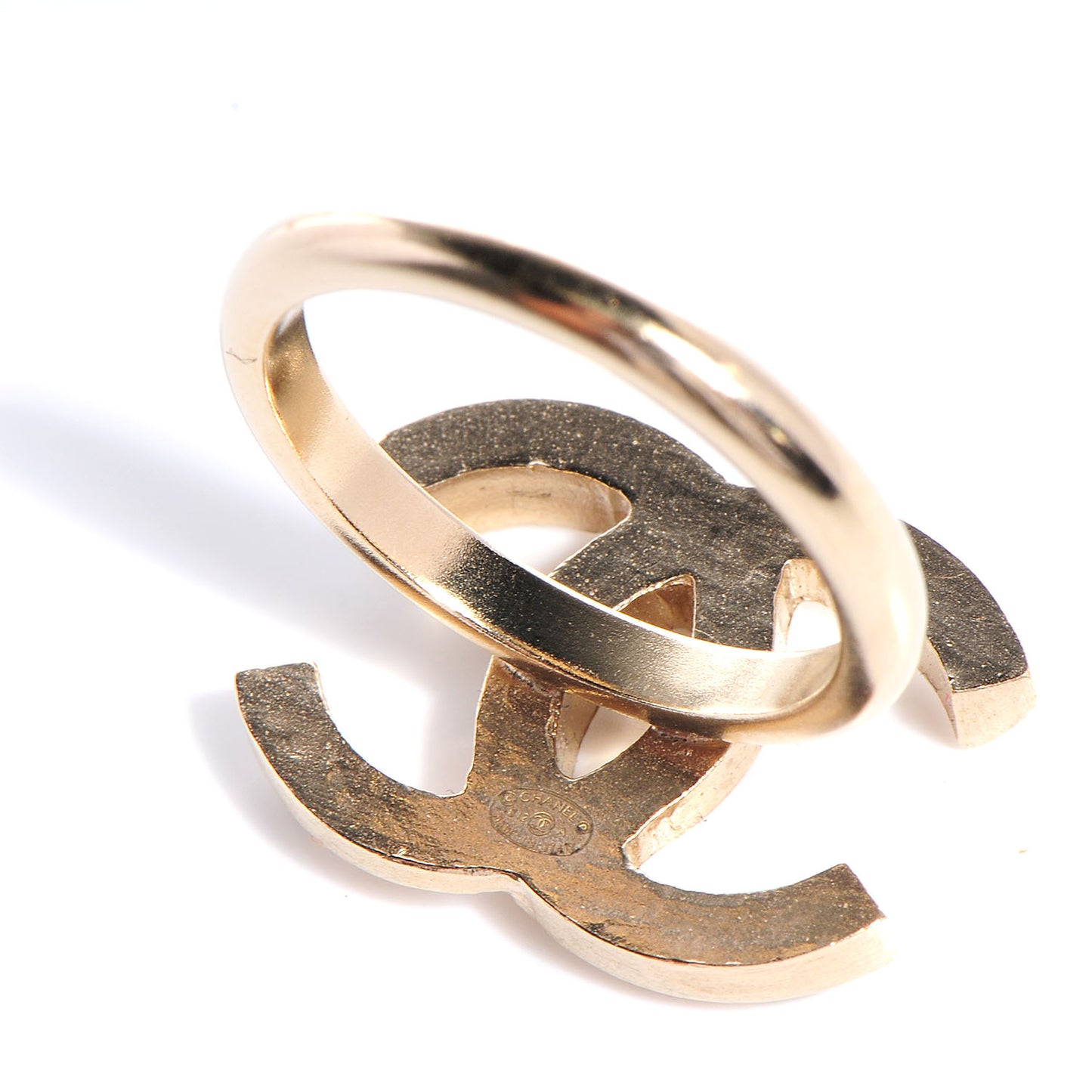 Crystal CC Logo Ring Size 6 Gold