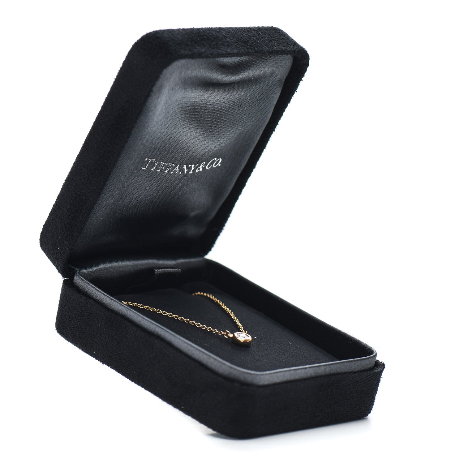 Tiffany 18K Rose Gold Diamond .14ct Elsa Peretti Diamonds by the Yard Pendant Necklace 5 of 5