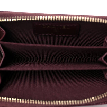 Chanel Caviar Quilted Zip Around Coin Purse Burgundy 5 of 10