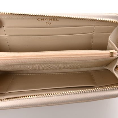 Chanel Caviar Quilted Medium Zip Around Wallet White 5 of 8