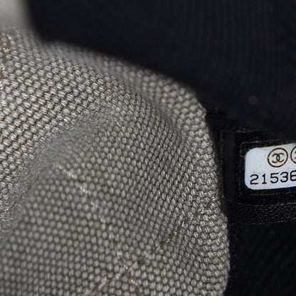 Chanel Washed Toile Calfskin Quilted Trolley Beige Black 7 of 10