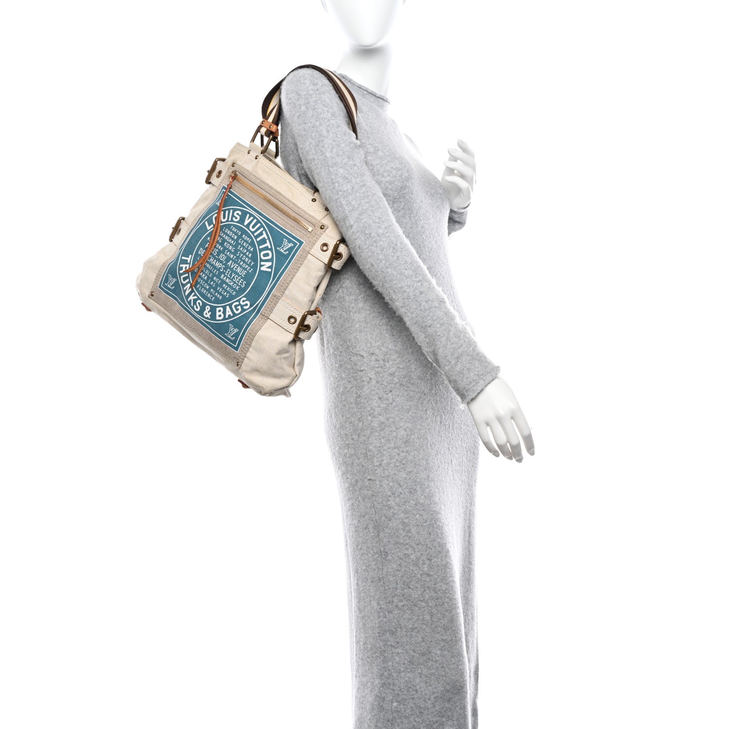 Louis Vuitton Toile Globe Shopper Cabas MM Blue 2 of 10