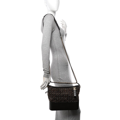 Chanel Tweed Calfskin Medium Gabrielle Hobo Brown 2 of 12