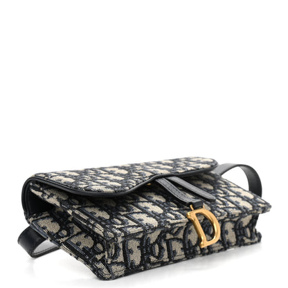Christian Dior Oblique Saddle Belt Bag Blue 3 of 9