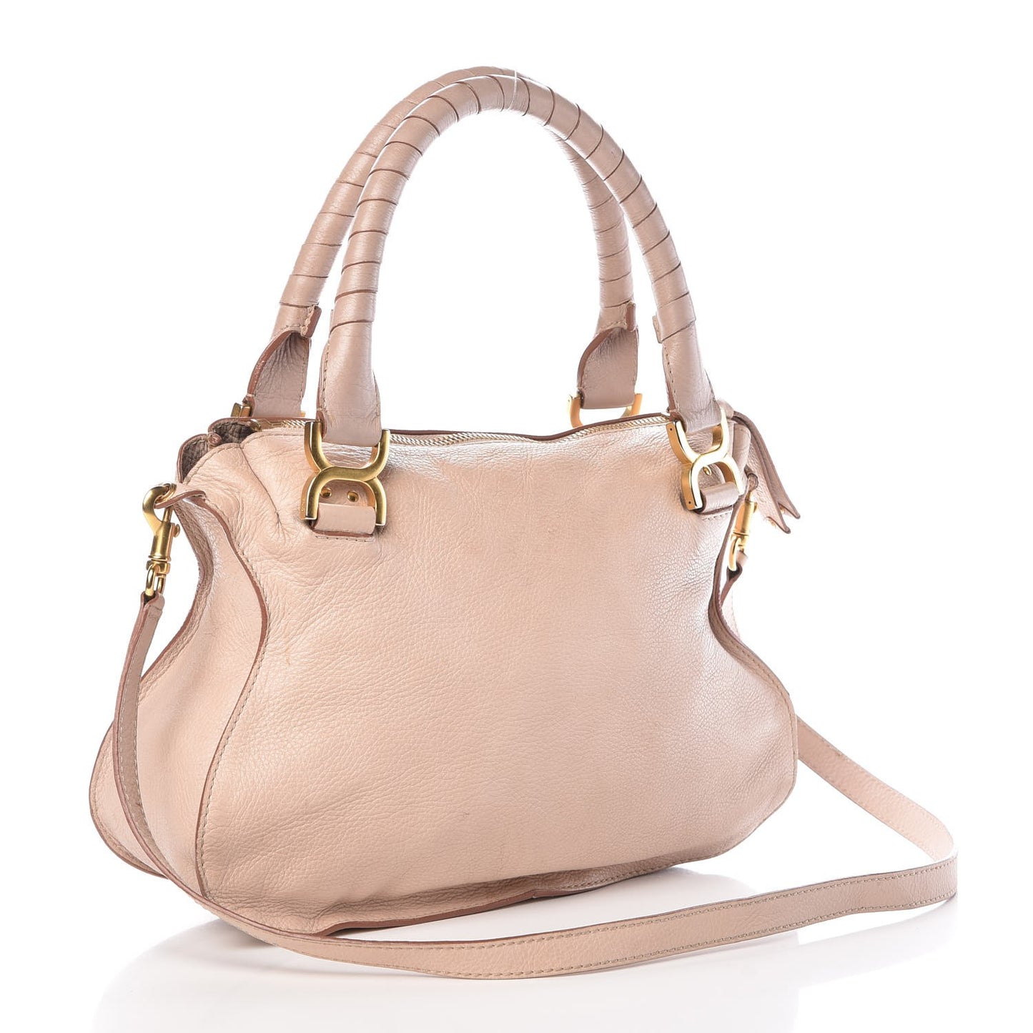 Calfskin Medium Marcie Satchel Nude Pink