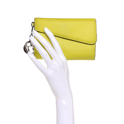 Christian Dior Smooth Calfskin Bi-Color Diorissimo Wallet Jaune Fluo 2 of 10