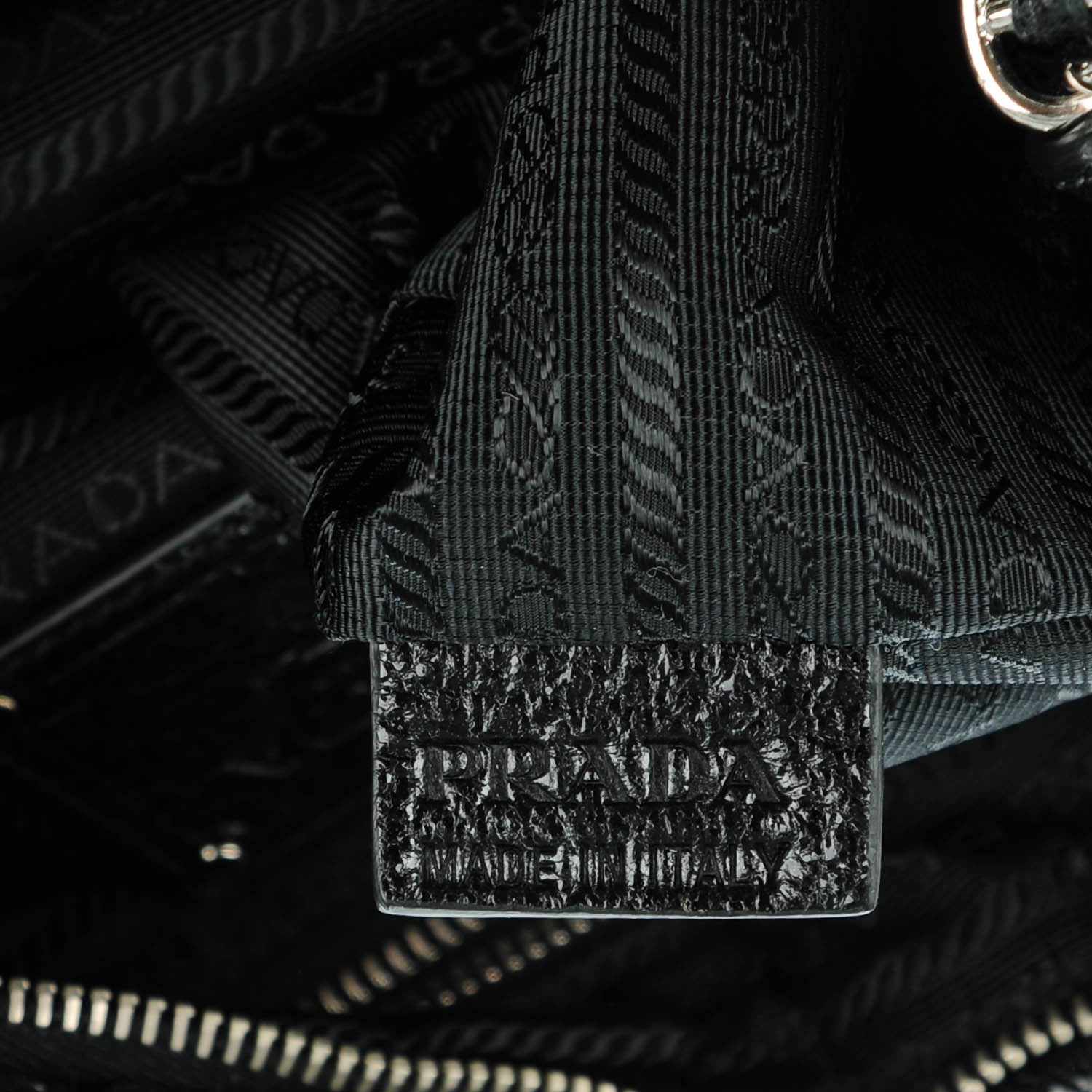 Prada Cervo Lux Chain Hobo Nero Black 8 of 8