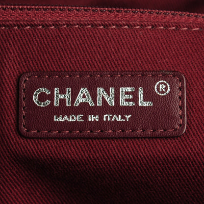Chanel Iridescent Calfskin Quilted Large Gentle Boy Shopping Tote Navy 6 of 7