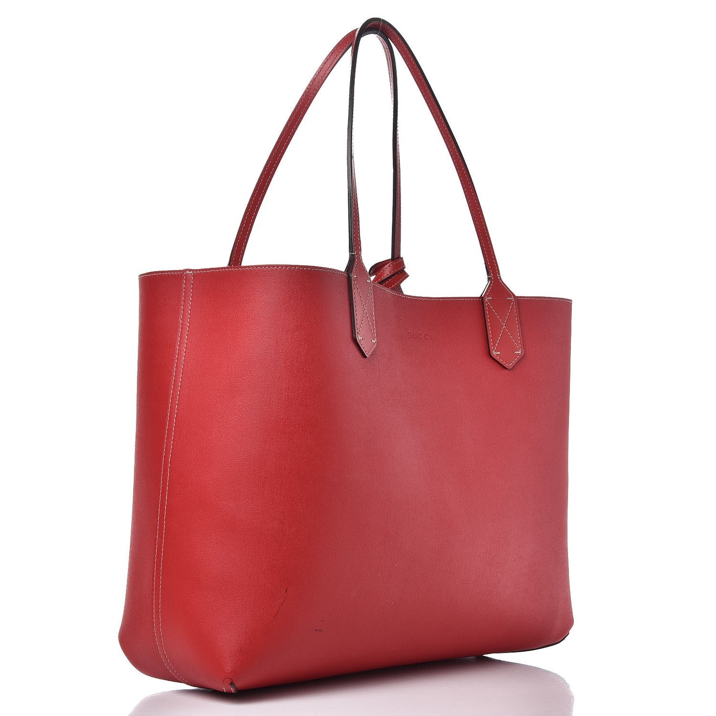 GG Supreme Monogram Medium Reversible Tote Beige Red