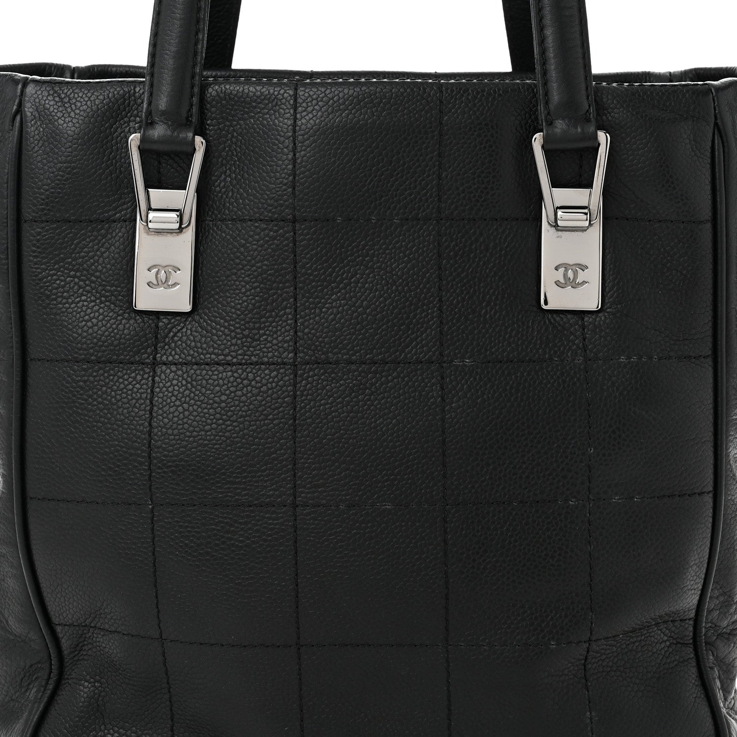 Chanel Lambskin Square Stitched Tote Black 8 of 10