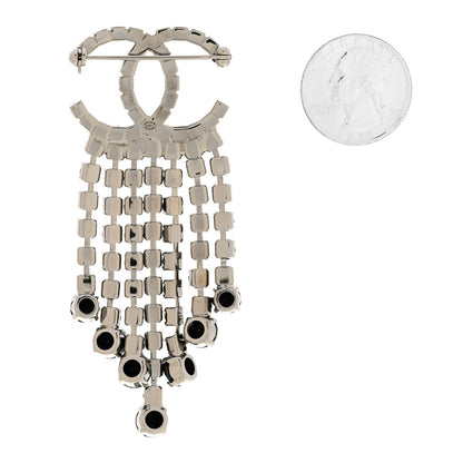 Chanel Crystal Fringe CC Brooch Black 2 of 4