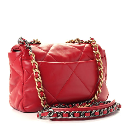 Chanel Lambskin Quilted Medium Chanel 19 Flap Red 3 of 10