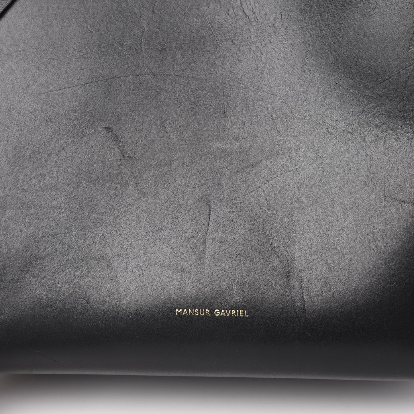 Vegetable Tanned Calfskin Bucket Bag Black Ballerina
