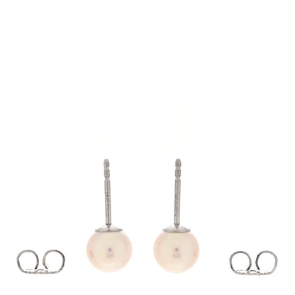 Tiffany 18K White Gold Cultured Pearl 6.5-7mm Stud Earrings 3 of 4