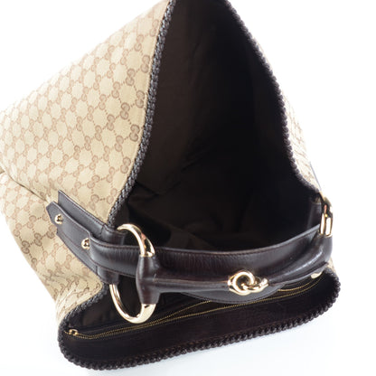 Gucci Monogram Large Horsebit Chain Hobo Dark Brown 7 of 7