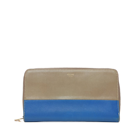 Celine Lambskin Large Zip Around Multifunction Wallet Beige 1 of 10