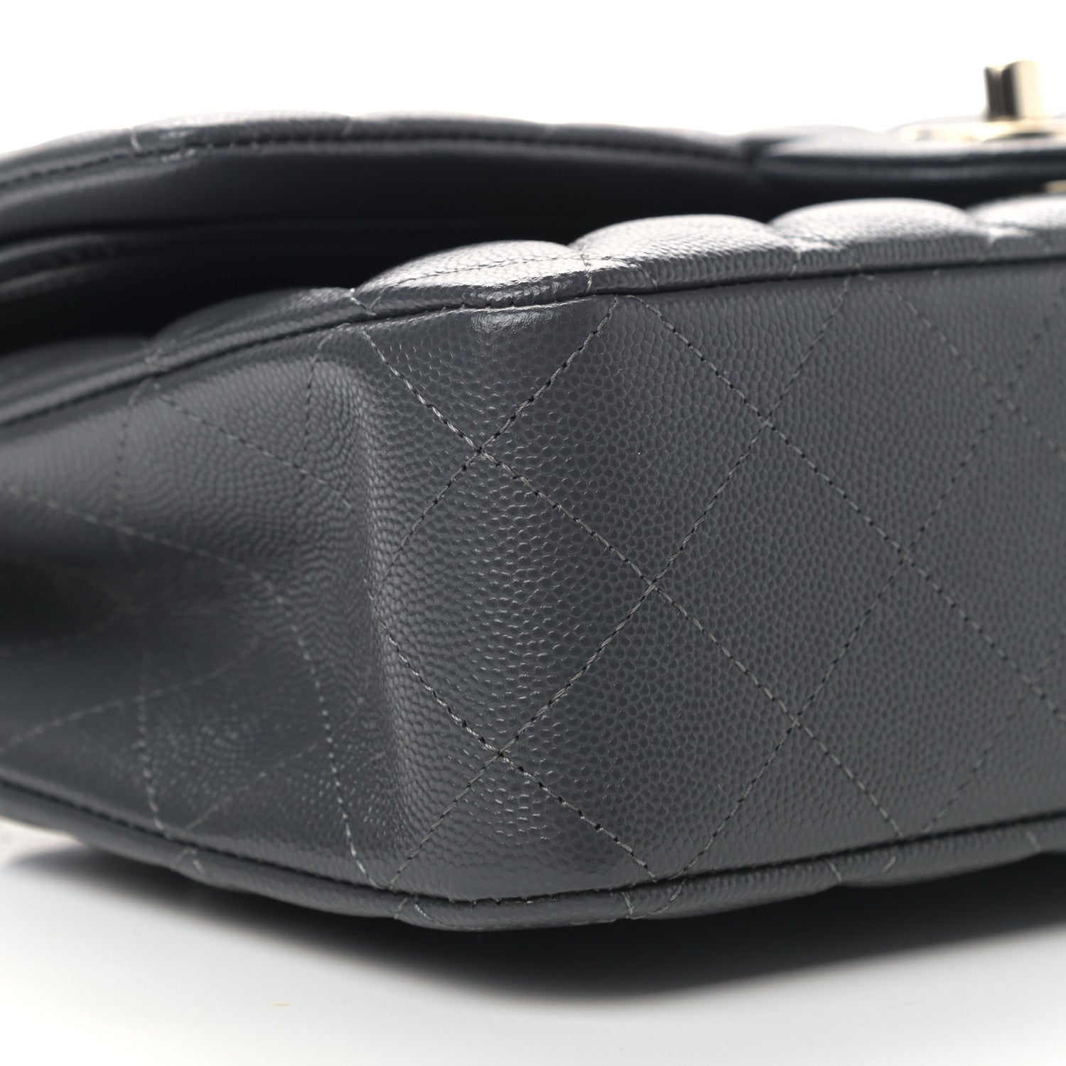 Chanel Caviar Quilted Medium Double Flap Dark Grey 7 of 8