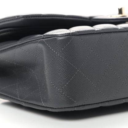 Chanel Caviar Quilted Medium Double Flap Dark Grey 7 of 8