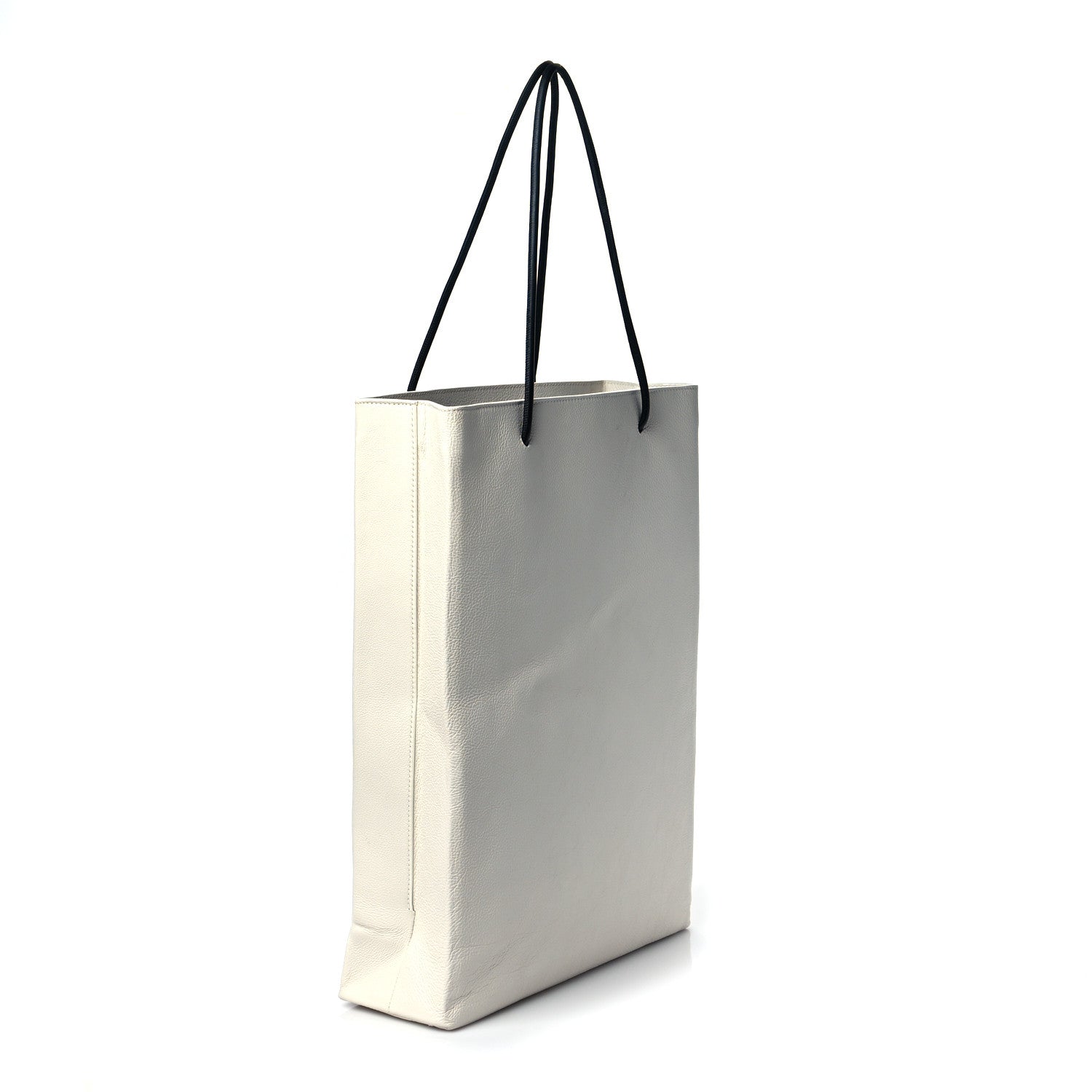 Balenciaga Calfskin Medium Logo North South Shopping Tote White 3 of 10
