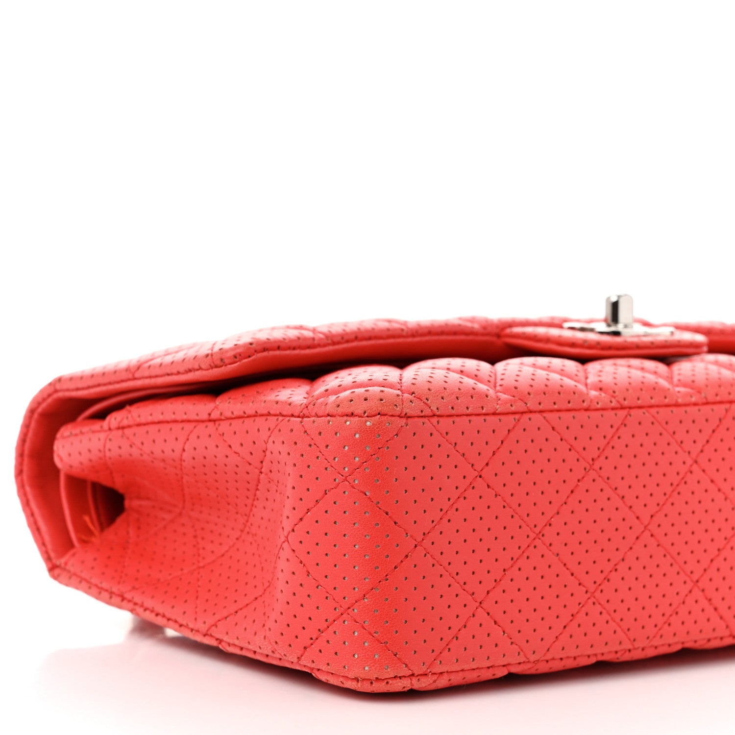 Chanel Lambskin Perforated Medium Double Flap Red 9 of 13