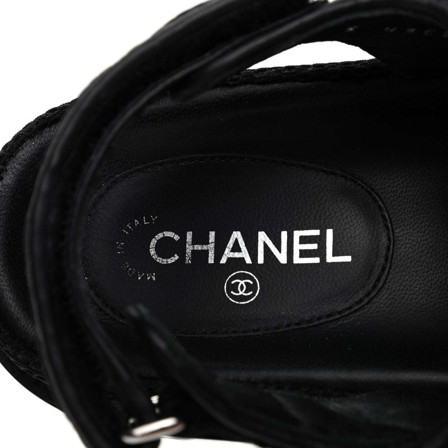 Chanel Fabric Velcro Dad Sandals 35 Black 8 of 15
