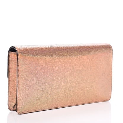 Gucci Metallic Crackled Calfskin 58 Clutch Fawn 3 of 9