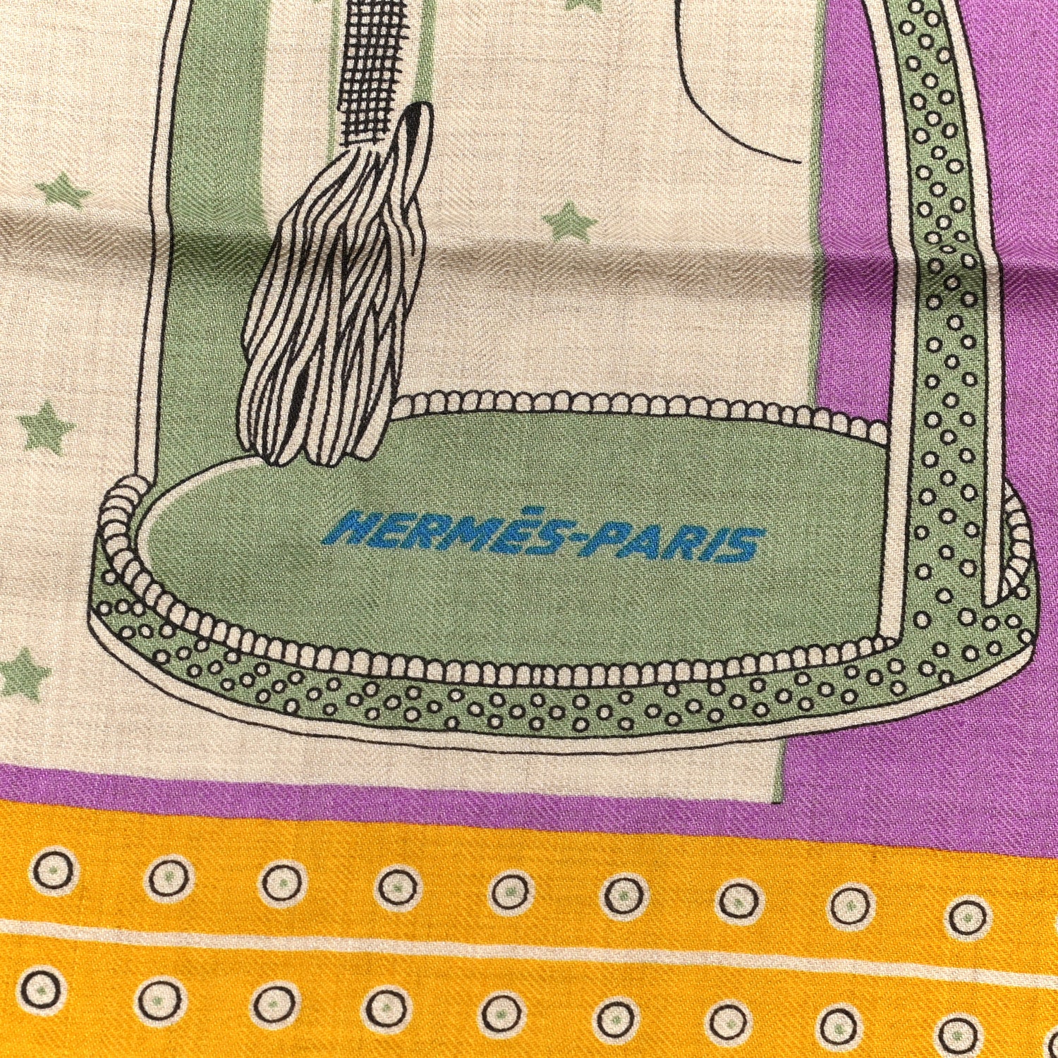 Hermes Cashmere Selle De Dignitaire Bandana Shawl 140 Vieux Rose Naturel 2 of 6