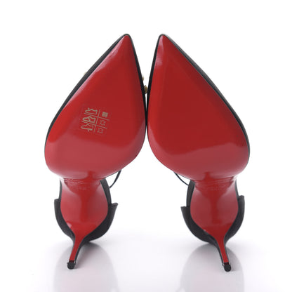 Christian Louboutin Satin Crystal Embellished Goyetta 100 Pumps 38.5 Black 5 of 8