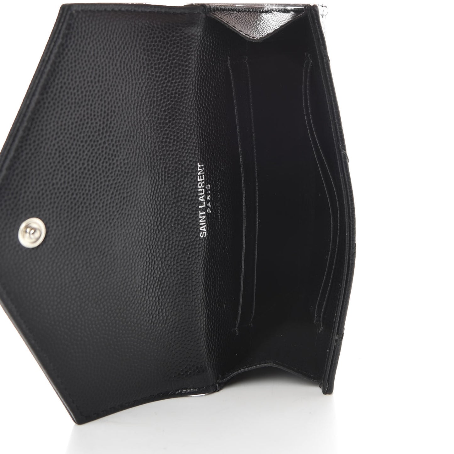 Grain De Poudre Matelasse Chevron Small Monogram Envelope Wallet Black